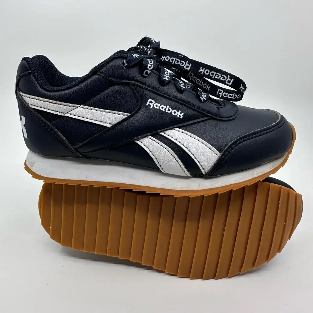 Reebok Royal Classic Jogger Shoe Kids US 11 Navy White Gum Sole Retro Runner Y2K